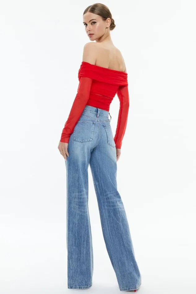 Alice Olivia Isadola Top Bright Ruby Women Tops