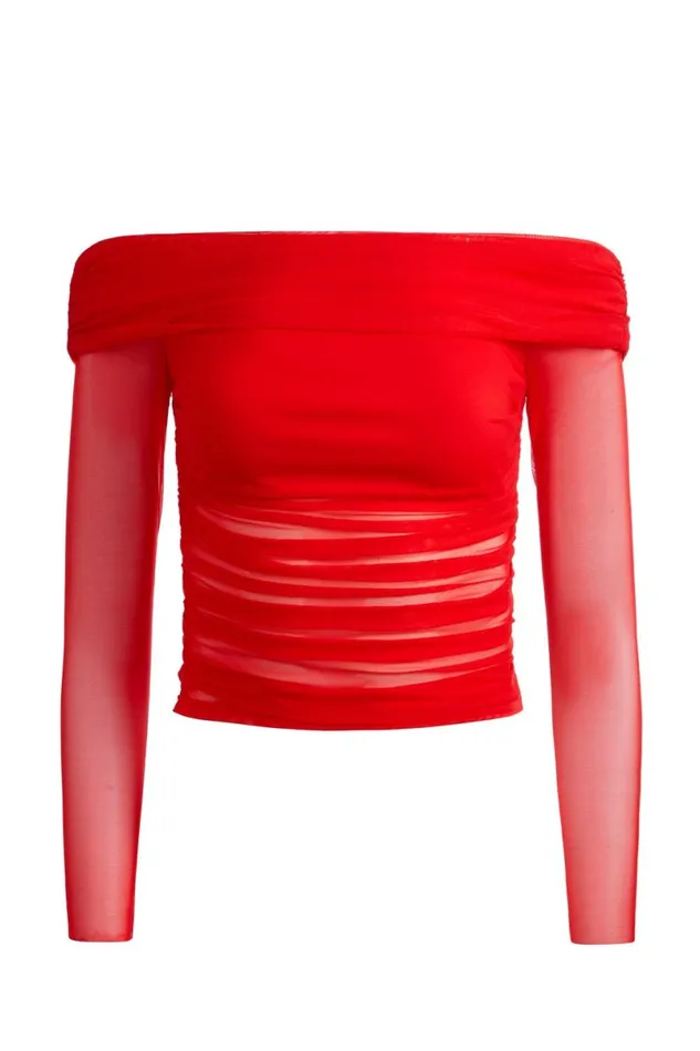 Alice Olivia Isadola Top Bright Ruby Women Tops