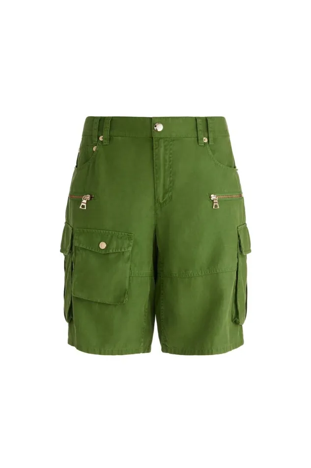Alice Olivia Jaxon Super Slouchy Long Cargo Short Avocado Women Shorts