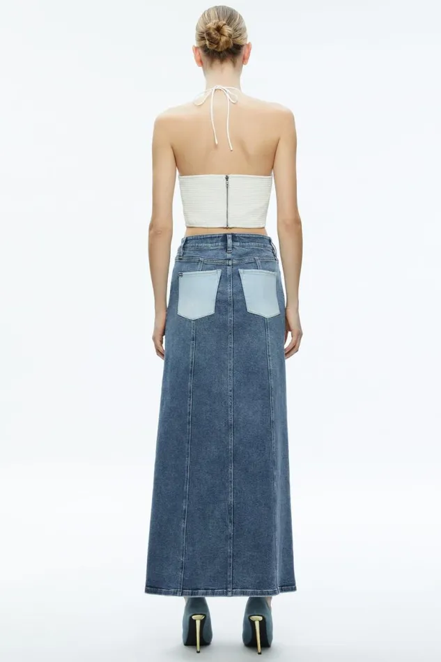 Alice Olivia Jaymee Vegan Leather Cropped Halter Top Off White Women Tops