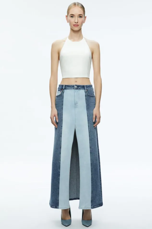 Alice Olivia Jaymee Vegan Leather Cropped Halter Top Off White Women Tops