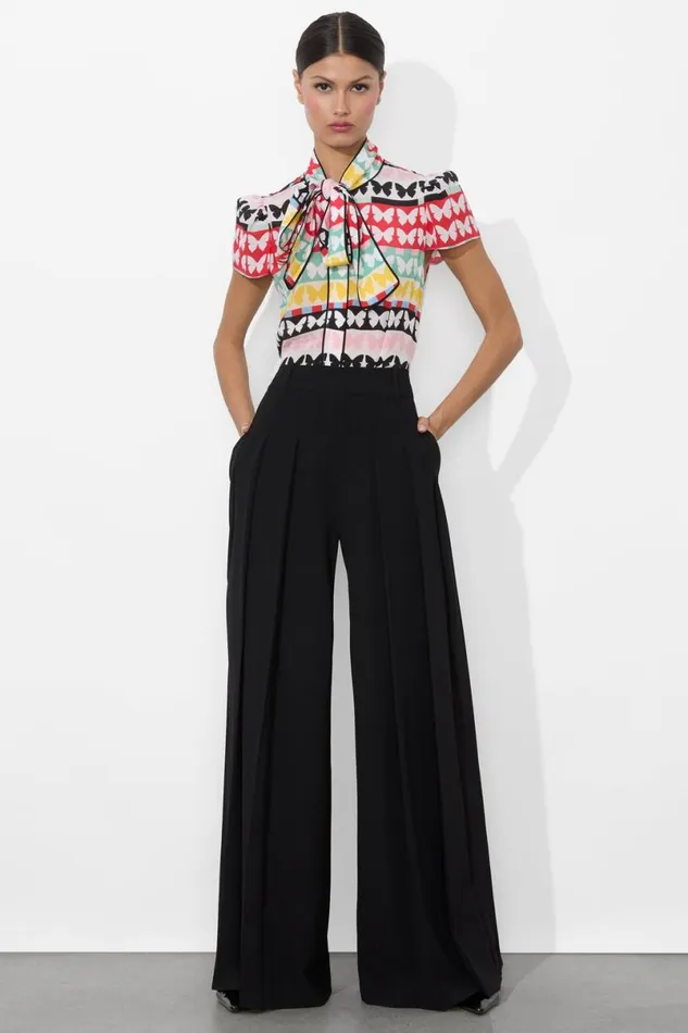 Alice Olivia Jeannie Button Down Flutters Women Tops