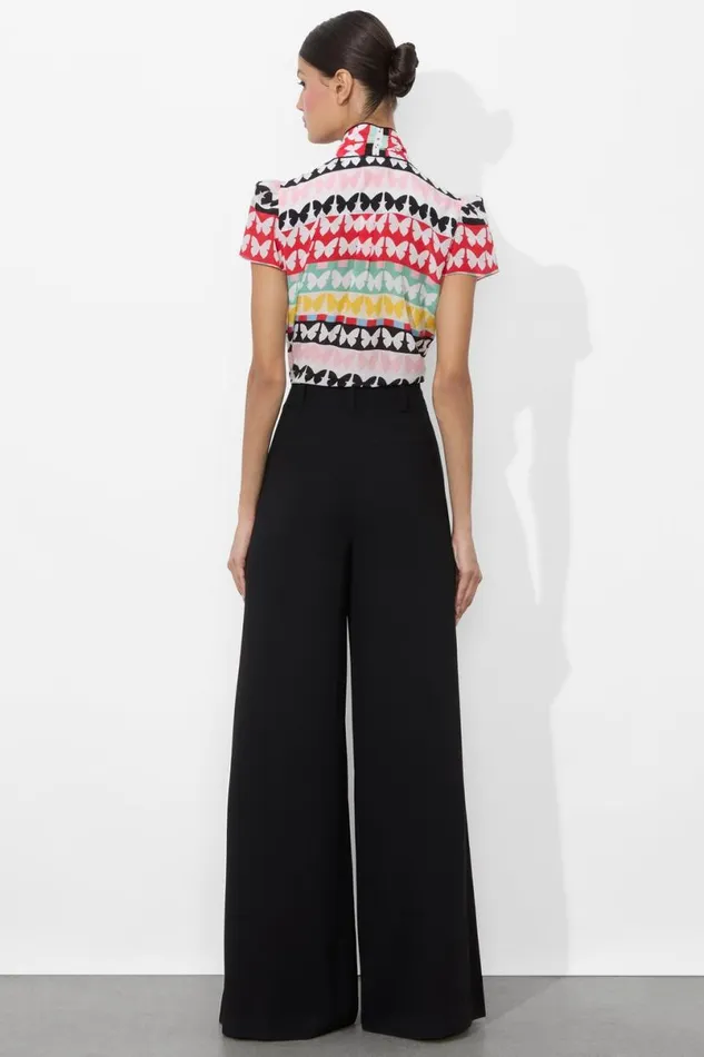 Alice Olivia Jeannie Button Down Flutters Women Tops