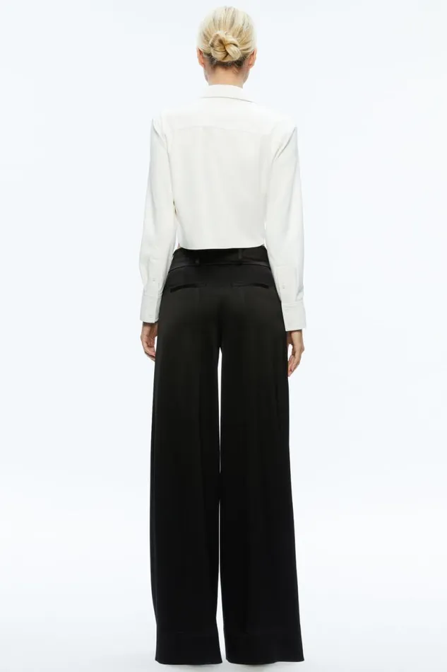 Alice Olivia Leon Vegan Crop Top Off White Women Tops