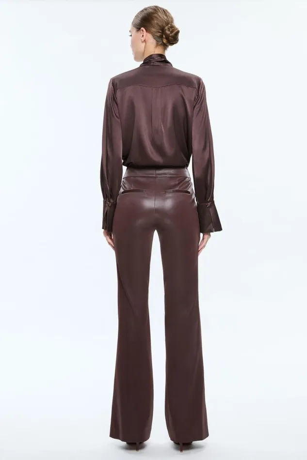 Alice Olivia Lloyd Button Down Espresso Women Tops
