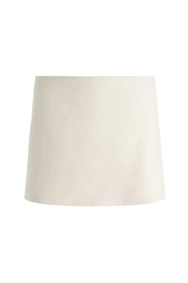 Alice Olivia Mace Mini Skort Solid Oatmeal Women Shorts