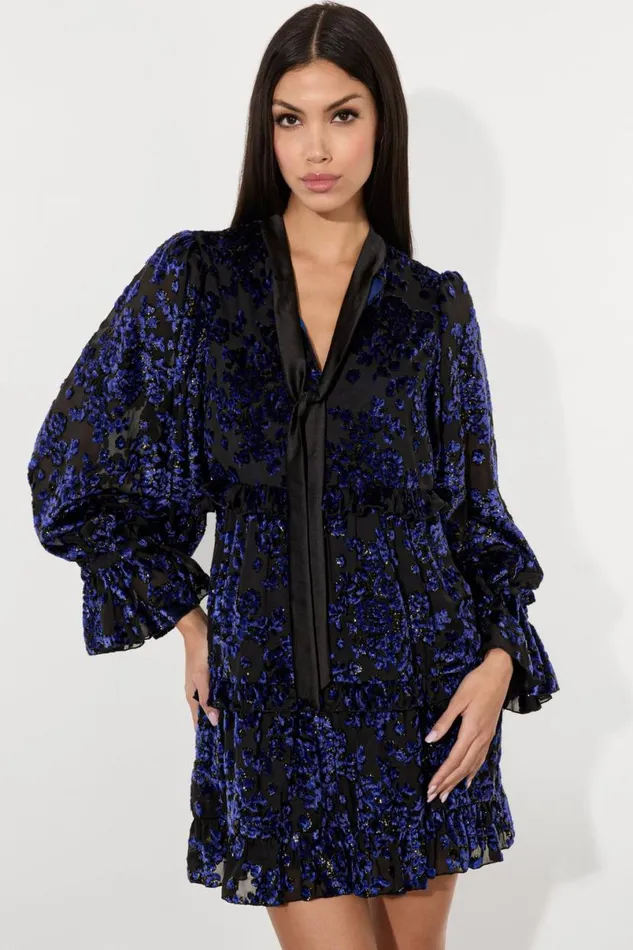 Alice Olivia Moranne Tunic Dress Midnight Blue Women Dresses