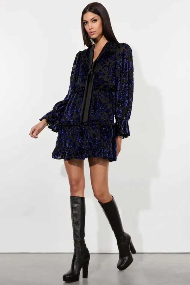 Alice Olivia Moranne Tunic Dress Midnight Blue Women Dresses