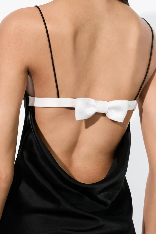 Alice Olivia Noelie Cowl Back Dress Blackoff White Women Dresses