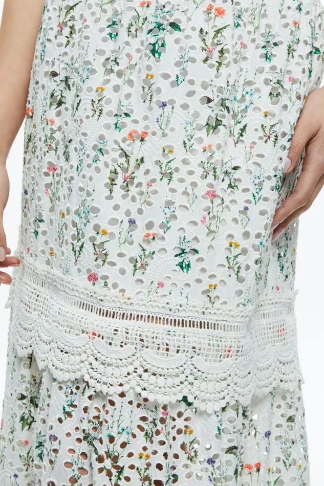 Alice Olivia Reise Embroidered Tiered Maxi Skirt Georgia Floral Women Skirts