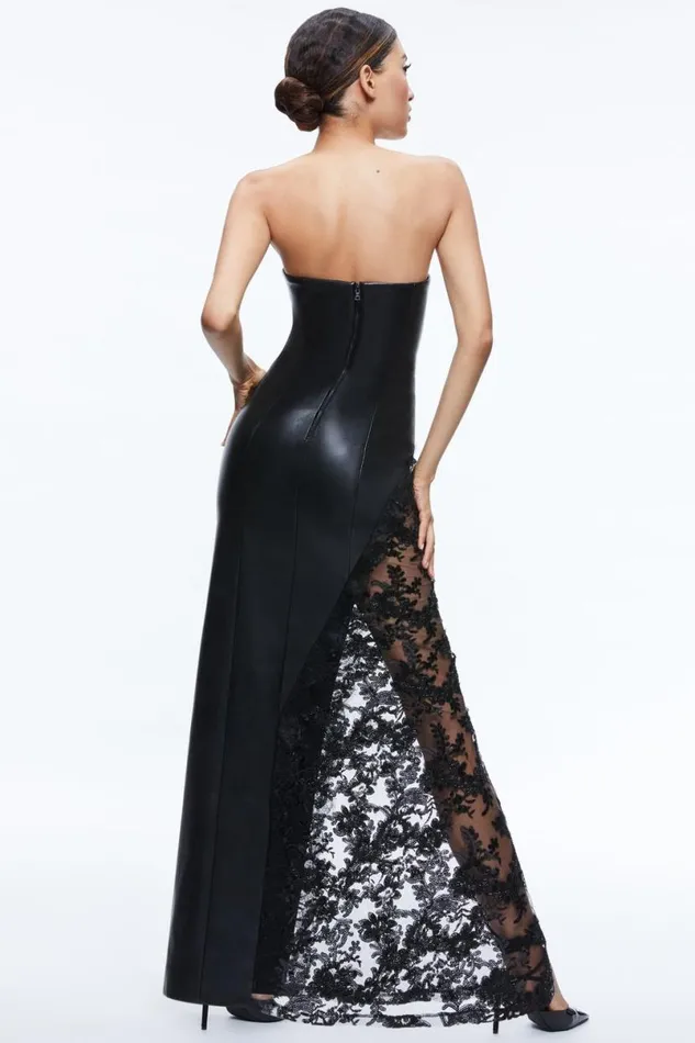 Alice Olivia Retha Vegan Gown Black Women Dresses