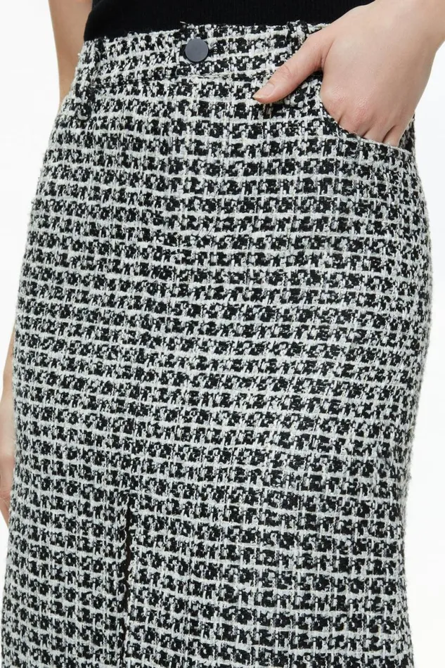 Alice Olivia Rye Tweed Maxi Skirt Blackoff White Women Skirts