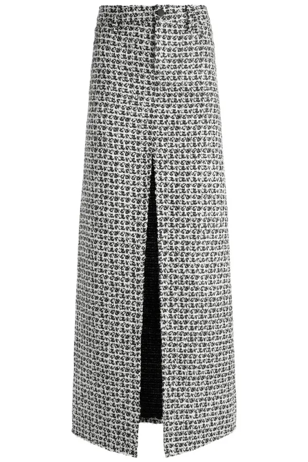 Alice Olivia Rye Tweed Maxi Skirt Blackoff White Women Skirts
