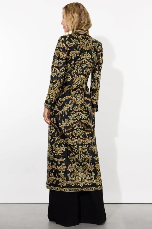 Alice Olivia Thomas Embellished Coat Blackgold Women Outerwear