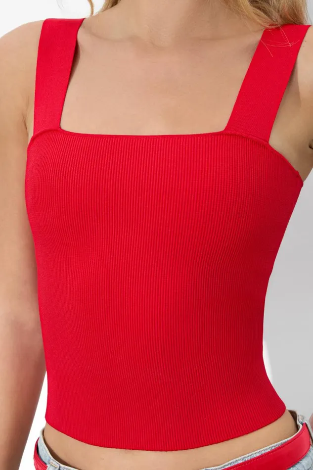 Alice Olivia Torie Tank Bright Ruby Women Tops