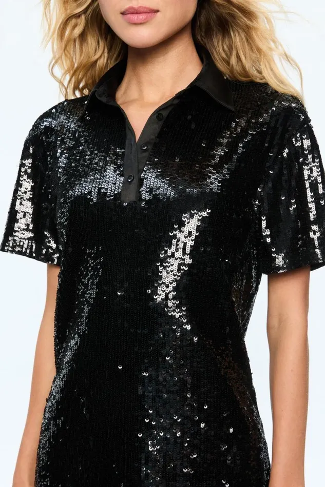 Alice Olivia Treva Polo Dress Black Women Dresses