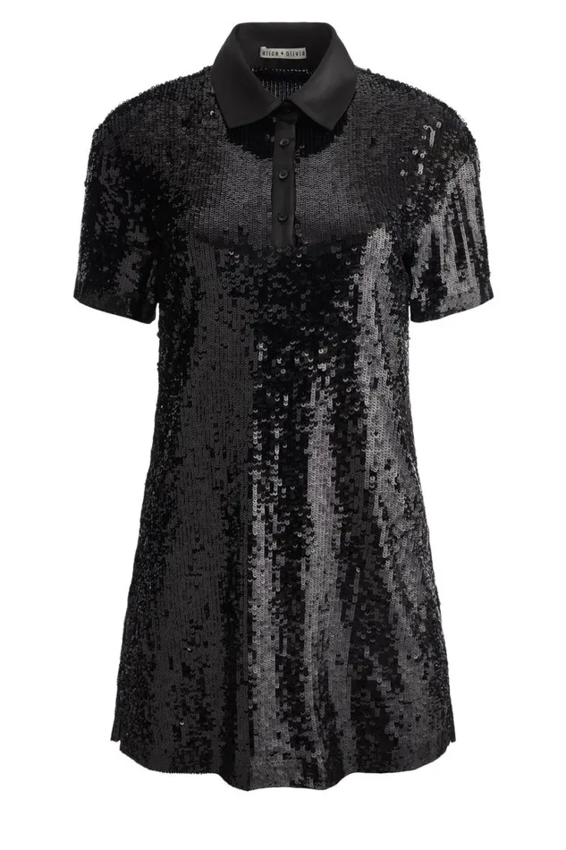 Alice Olivia Treva Polo Dress Black Women Dresses