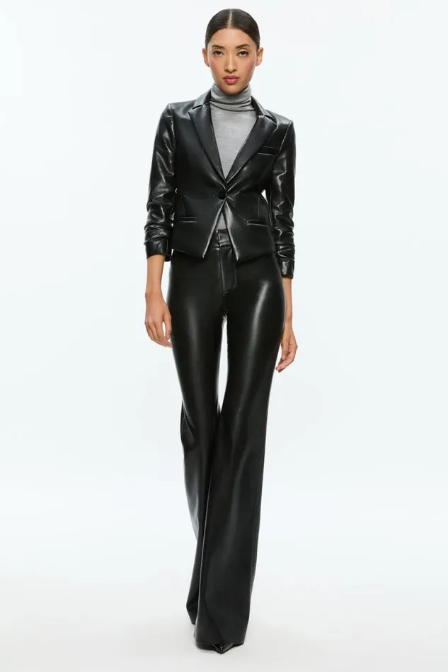 Alice Olivia Vinnie Vegan Blazer Black Women Suits