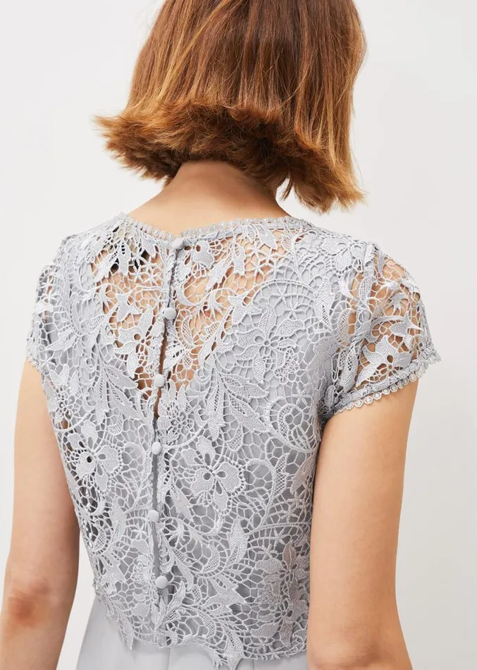 Alisha Double Layer Lace Peplum Dress Mineral Women Phase Eight Dresses