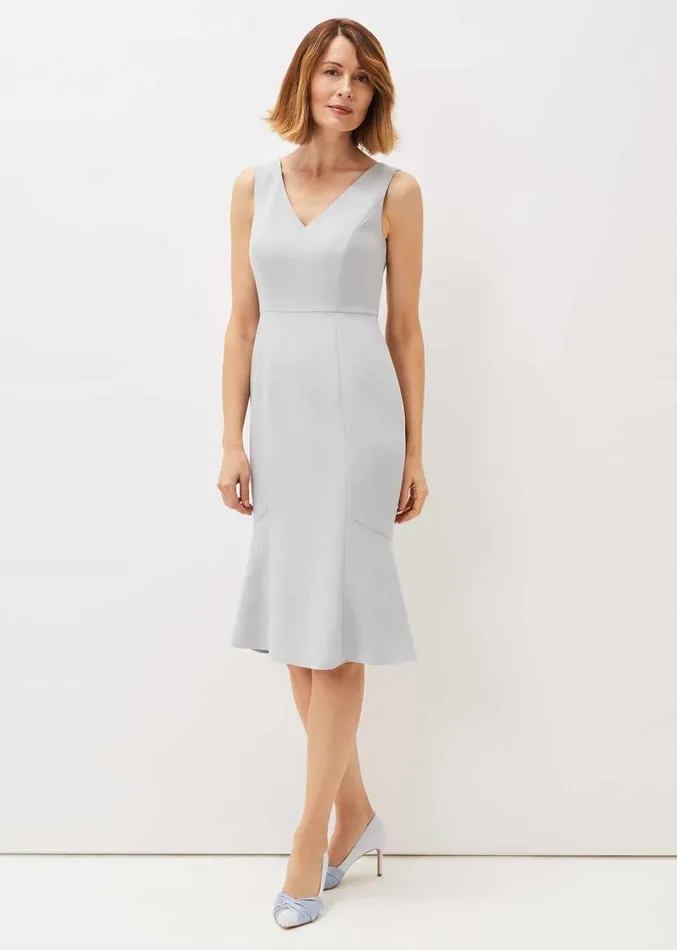 Alisha Double Layer Lace Peplum Dress Mineral Women Phase Eight Dresses