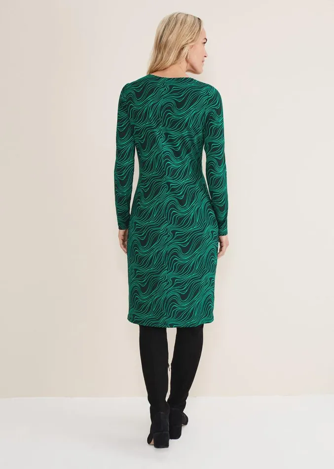 Ally Swirl Midi Dress Greenblack Women Phase Eight Dresses