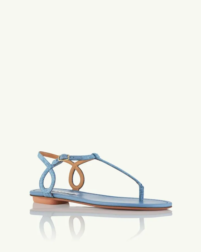 Almost Bare Sandal Flat Blue Women Aquazzura Flats