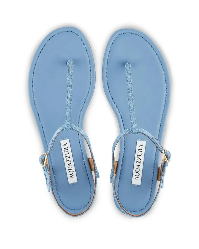 Almost Bare Sandal Flat Blue Women Aquazzura Flats Almost Bare Sandal Flat Blue Women Aquazzura Flats