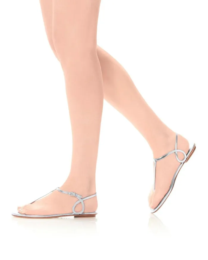 Almost Bare Sandal Flat Silver Women Aquazzura Sandals Almost Bare Sandal Flat Silver Women Aquazzura Sandals