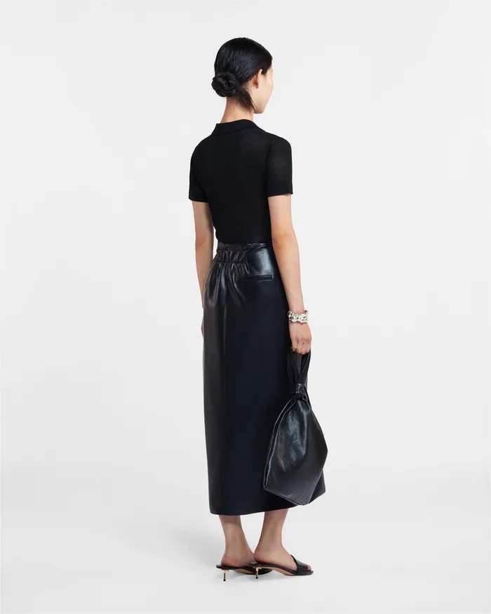 Amas Okobor AltLeather Sarong Skirt Black Women Nanushka Skirts