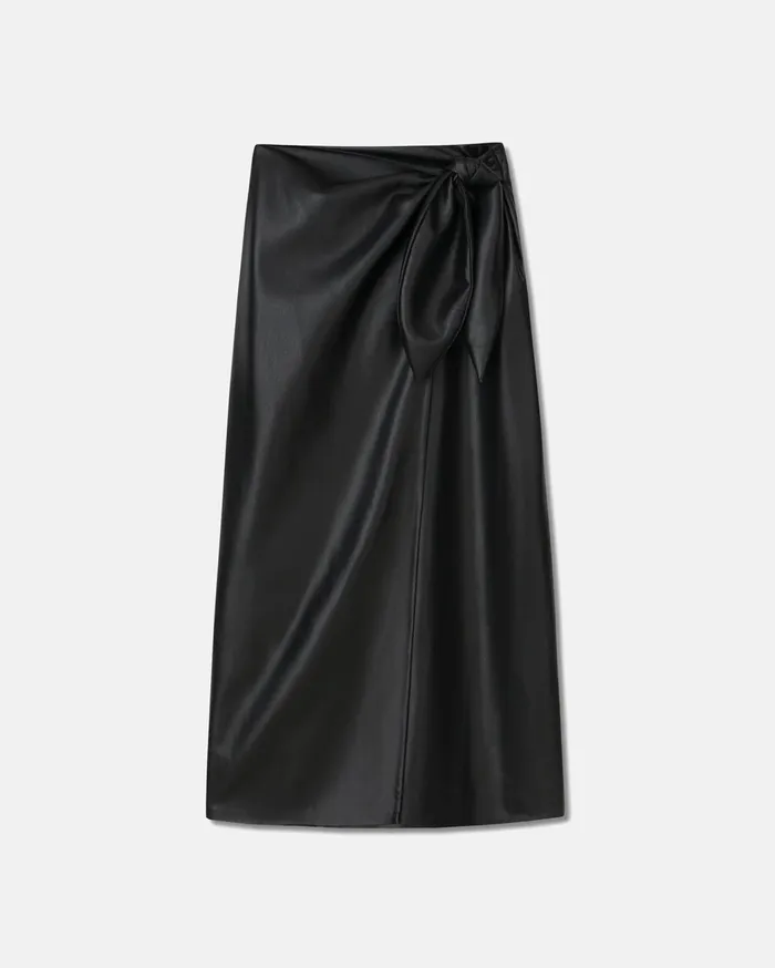 Amas Okobor AltLeather Sarong Skirt Black Women Nanushka Skirts