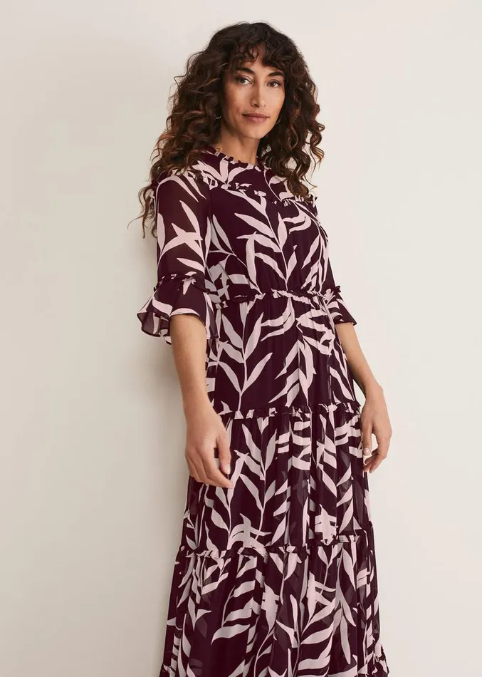 Amber Leaf Tiered Dress Blackblush Women Phase Eight Dresses