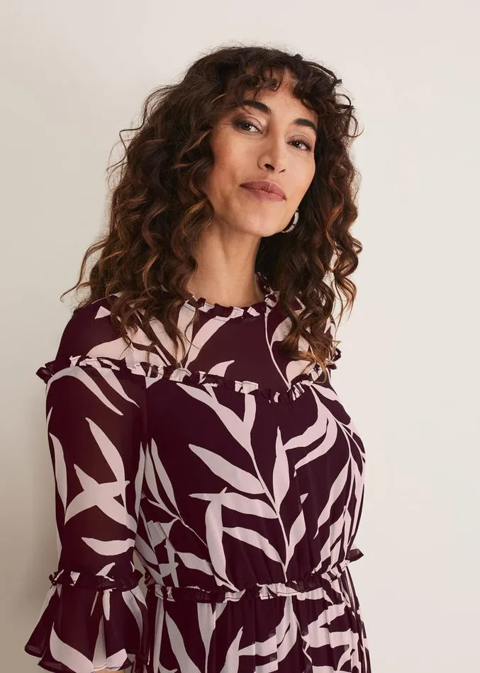 Amber Leaf Tiered Dress Blackblush Women Phase Eight Dresses