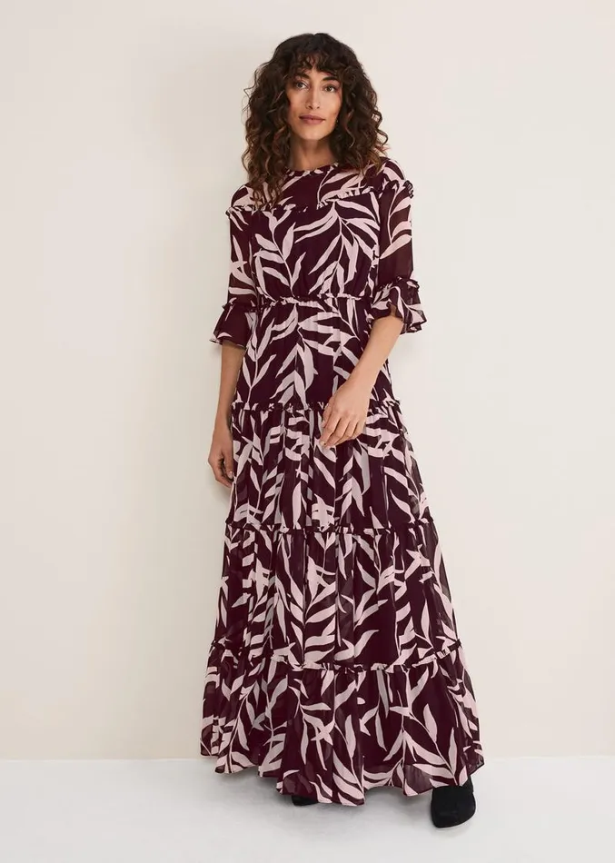 Amber Leaf Tiered Dress Blackblush Women Phase Eight Dresses