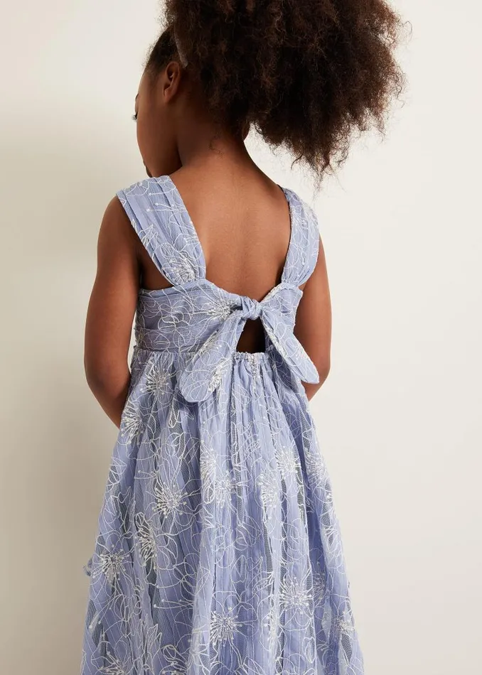 Amelia Embroidered Dress Blue Women Phase Eight Dresses