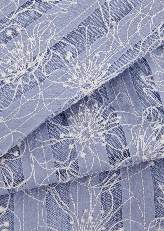 Amelia Embroidered Dress Blue Women Phase Eight Dresses