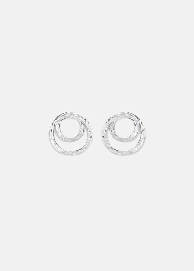 Amy Hammered Twist Stud Earrings Silver Women Phase Eight Knitwear