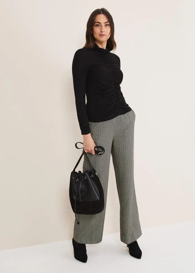 Anabelle Ruched Top Charcoal Women Phase Eight Tops and TShirts