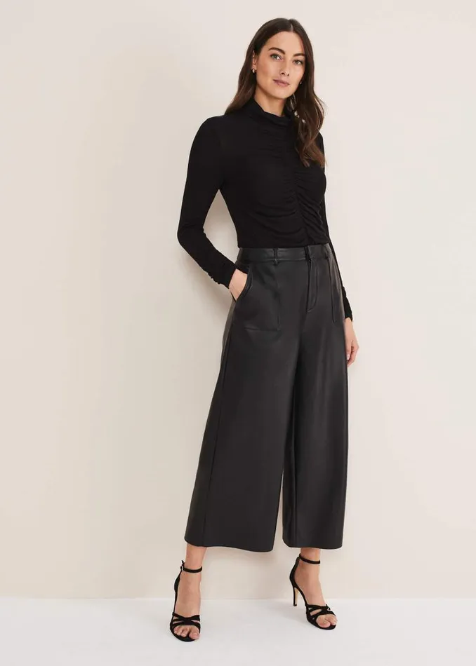 Anabelle Ruched Top Charcoal Women Phase Eight Tops and TShirts