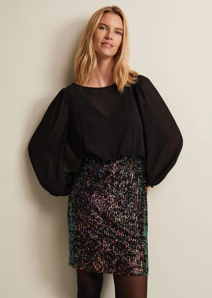Angel Sequin Mini Dress Multicoloured Women Phase Eight Dresses