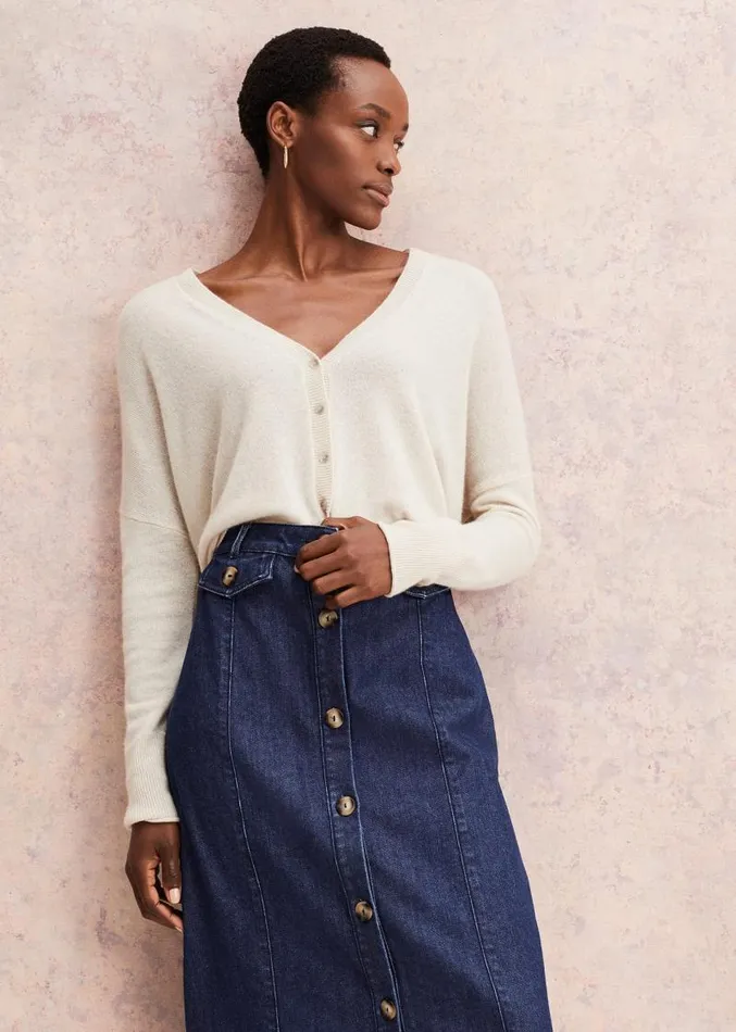 Arabella Cashmere Cardigan Buttermilk Women Phase Eight Knitwear