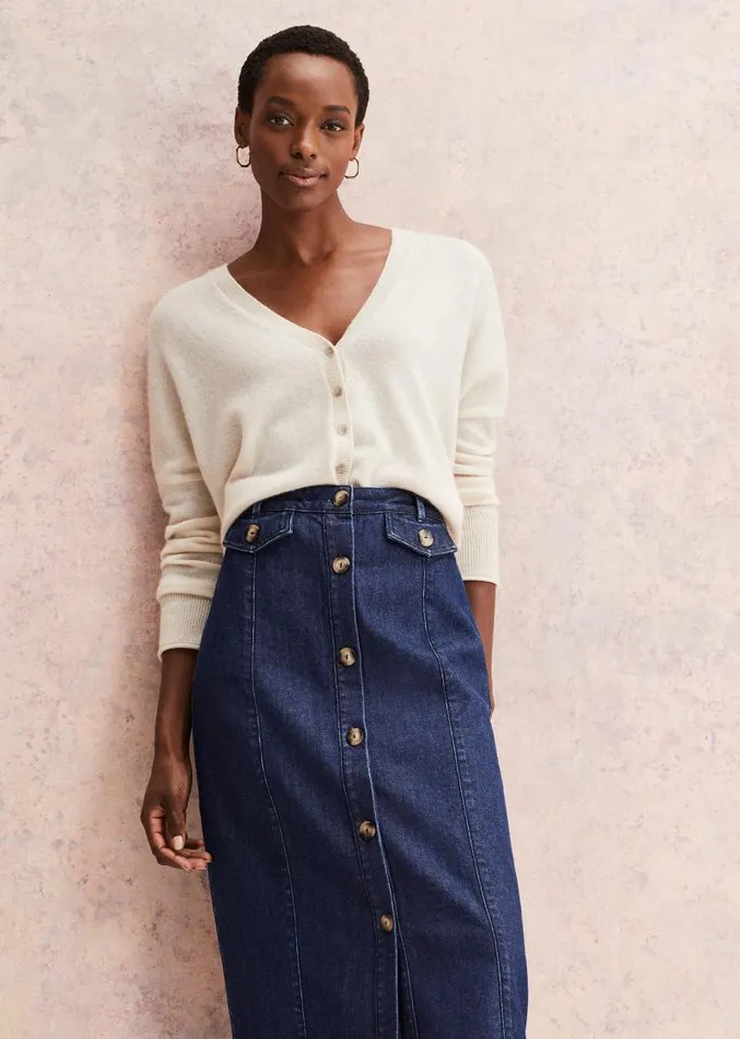 Arabella Cashmere Cardigan Buttermilk Women Phase Eight Knitwear