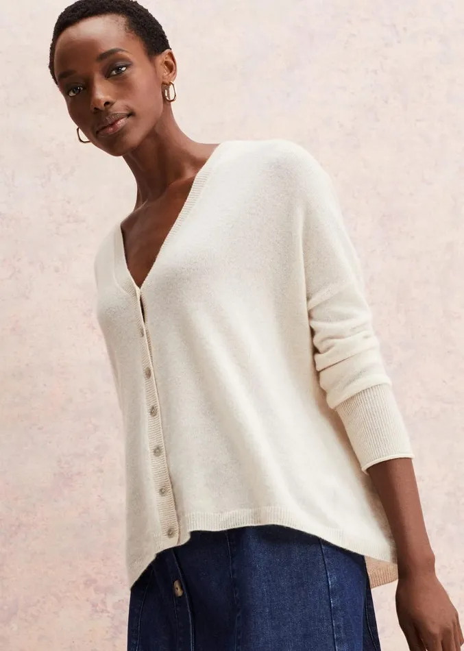 Arabella Cashmere Cardigan Buttermilk Women Phase Eight Knitwear