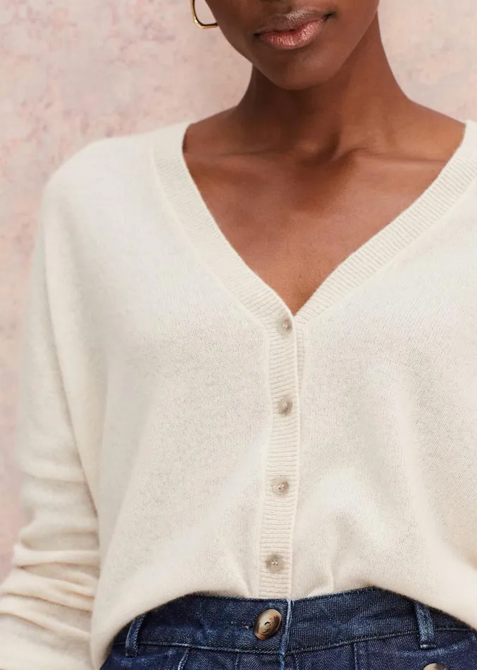 Arabella Cashmere Cardigan Buttermilk Women Phase Eight Knitwear