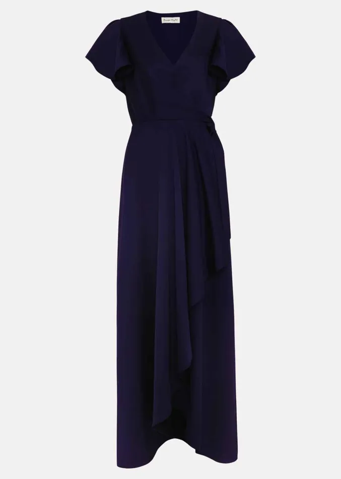 Arabella Satin Maxi Dress Navy Women Phase Eight Dresses