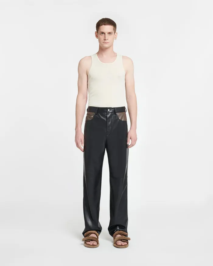 Aric Okobor AltLeather Pants ShiitakeBlack Men Nanushka Pants