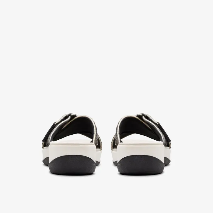 Arla Wave Black Combination Women Clarks Wedges