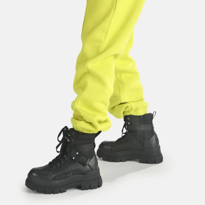 Aspha Com1 Laceup Mid Black Buffalo Boots and AnkleBoots