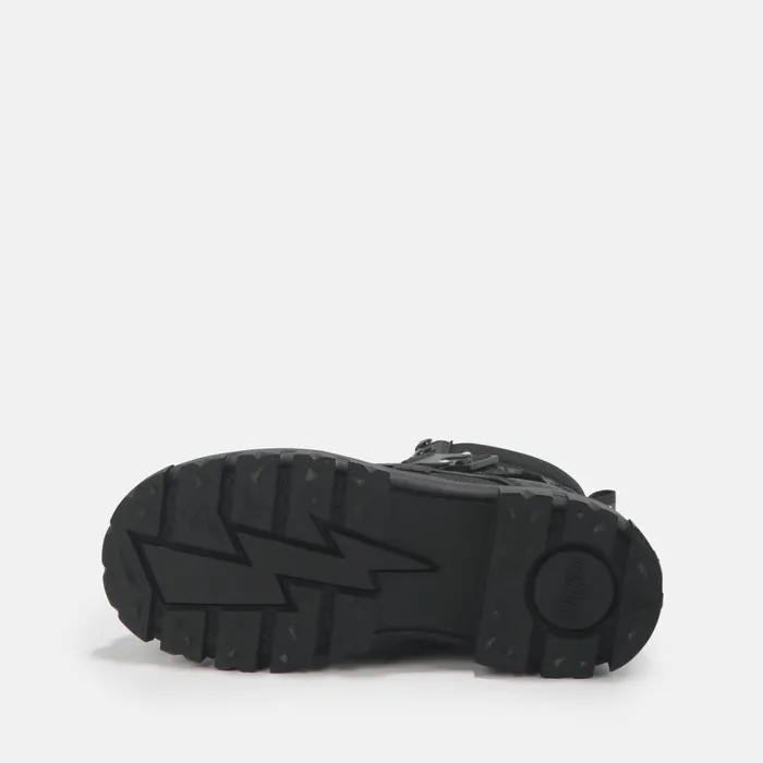 Aspha Com1 Laceup Mid Black Buffalo Boots and AnkleBoots