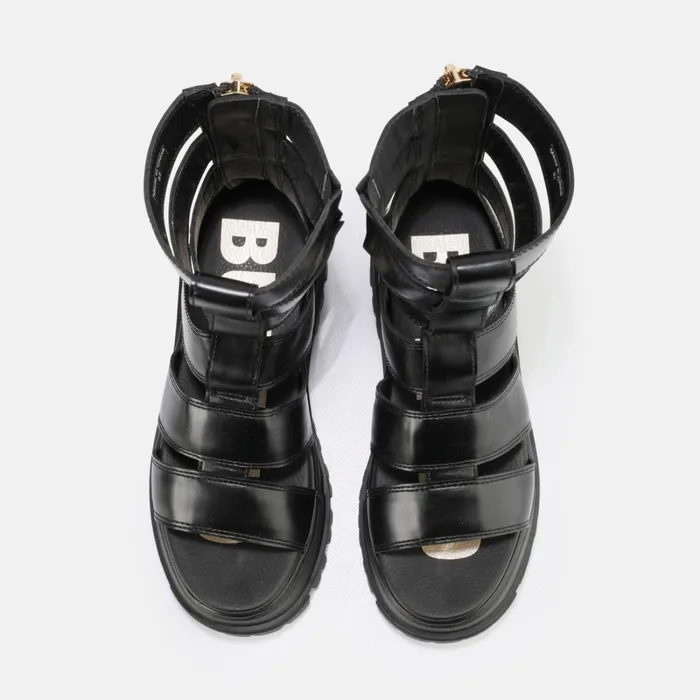 Aspha Zeus Black Buffalo Sandals and Slides