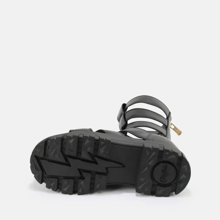 Aspha Zeus Black Buffalo Sandals and Slides